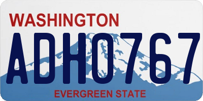 WA license plate ADH0767