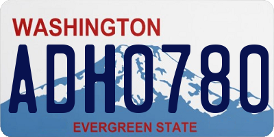 WA license plate ADH0780