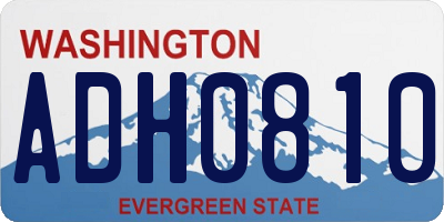 WA license plate ADH0810