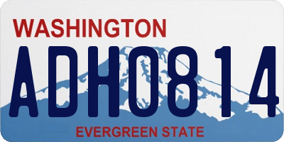 WA license plate ADH0814