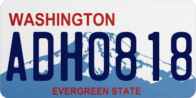 WA license plate ADH0818