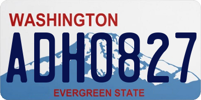 WA license plate ADH0827