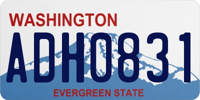 WA license plate ADH0831