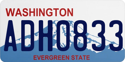 WA license plate ADH0833