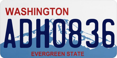 WA license plate ADH0836