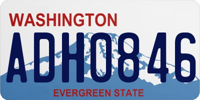 WA license plate ADH0846