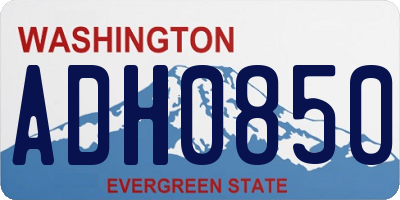 WA license plate ADH0850