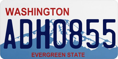 WA license plate ADH0855