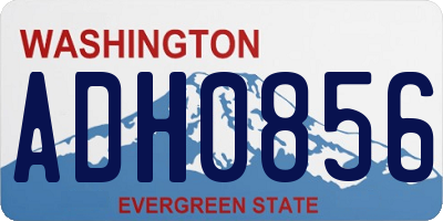 WA license plate ADH0856