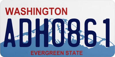 WA license plate ADH0861