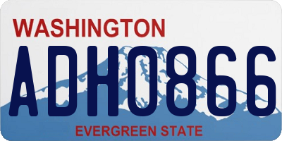 WA license plate ADH0866