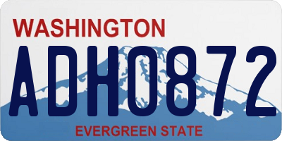 WA license plate ADH0872