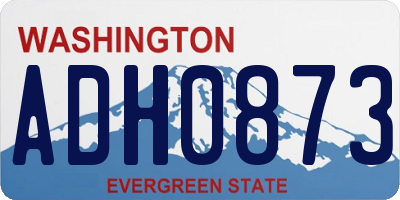 WA license plate ADH0873