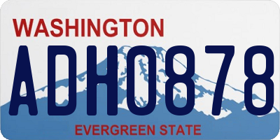 WA license plate ADH0878