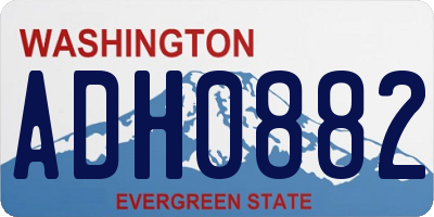 WA license plate ADH0882