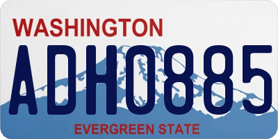 WA license plate ADH0885