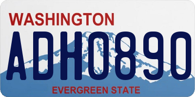WA license plate ADH0890