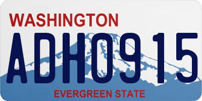 WA license plate ADH0915
