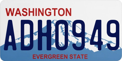 WA license plate ADH0949
