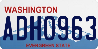 WA license plate ADH0963