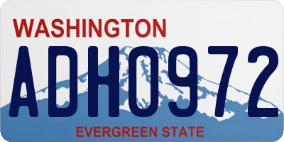 WA license plate ADH0972