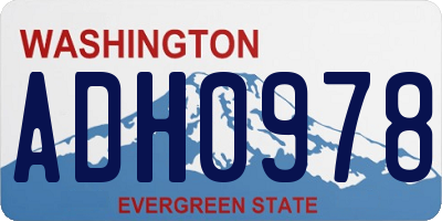 WA license plate ADH0978