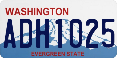 WA license plate ADH1025