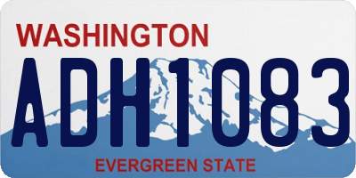 WA license plate ADH1083