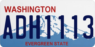 WA license plate ADH1113