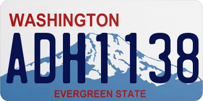WA license plate ADH1138