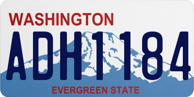 WA license plate ADH1184