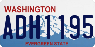 WA license plate ADH1195
