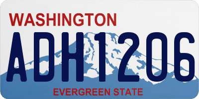 WA license plate ADH1206