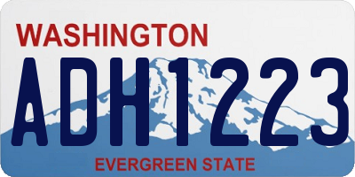 WA license plate ADH1223