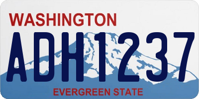 WA license plate ADH1237