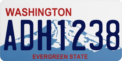 WA license plate ADH1238