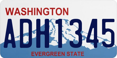 WA license plate ADH1345