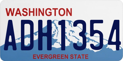 WA license plate ADH1354