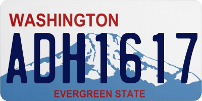WA license plate ADH1617