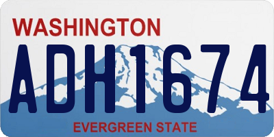 WA license plate ADH1674