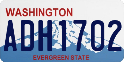 WA license plate ADH1702