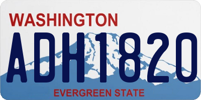 WA license plate ADH1820