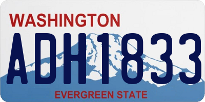 WA license plate ADH1833