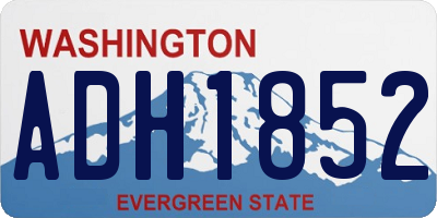 WA license plate ADH1852