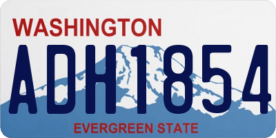 WA license plate ADH1854