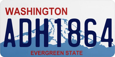 WA license plate ADH1864
