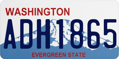 WA license plate ADH1865