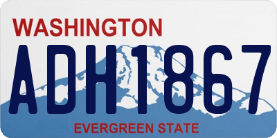 WA license plate ADH1867