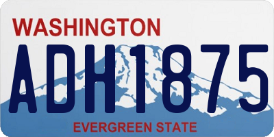 WA license plate ADH1875