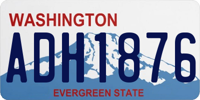 WA license plate ADH1876